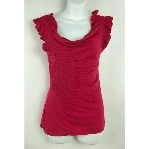 Anthropologie Tops - Anthropologie C. Keer Red Short Sleeve Top Women S